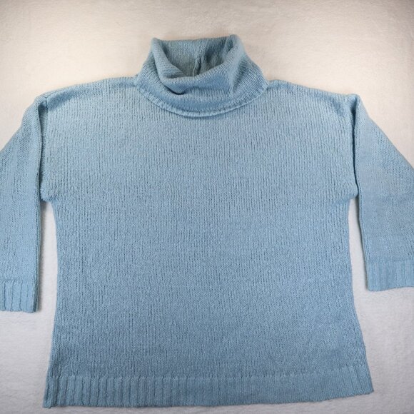 Gili Sweaters - G.I.L.I. Oversized Turtle Neck Sweater Light Blue XL